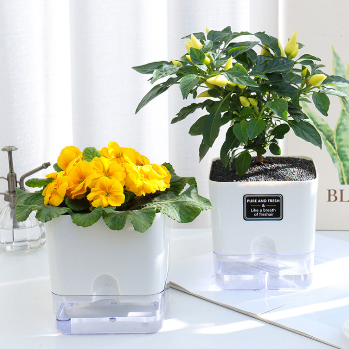 Locaupin Self Watering Planter Flower Pots Multicolor Balcony Garden Plant Planter Baskets Fence Bucket Pots