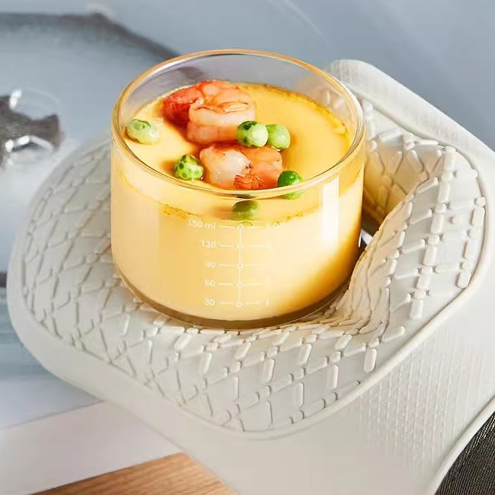 Locaupin Glass Steamed Egg Bowl Containers with Lids Clear Glass Bowls Soup Bowl Microwave Safe Mini Tableware Stew Pot