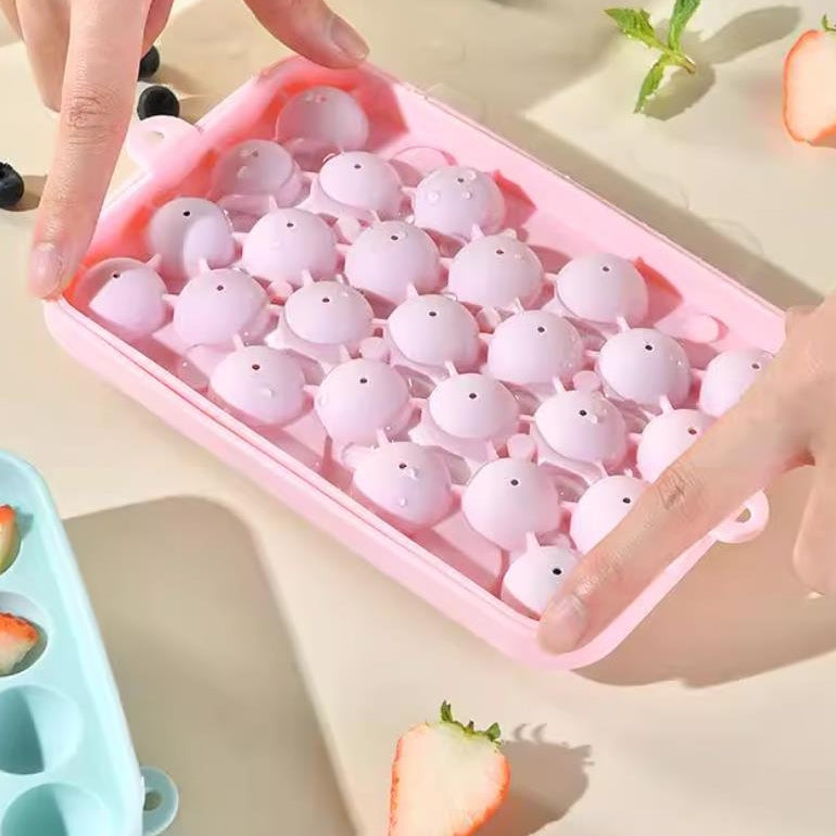 Locaupin BPA Free Silicone Ice Tray, Round Ice Trays, Easy-Release 25pcs Small Ice Ball, for Freezer, Cocktail, Whiskey
