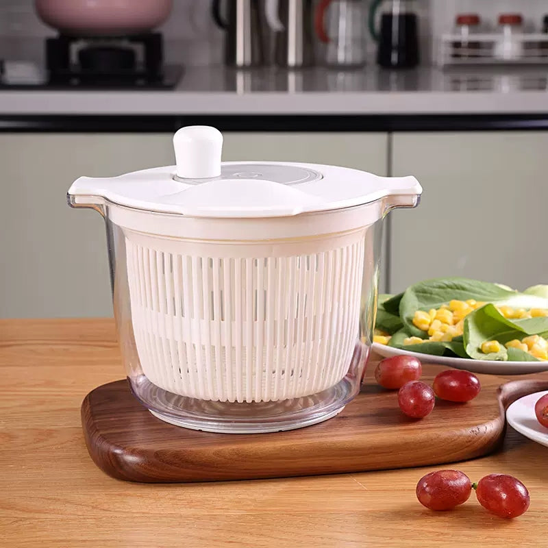 Locaupin Rotary Salad Spinner Dehydrated Machine Manual Salad Dehydrator Vegetable Colander Water Drain Basket
