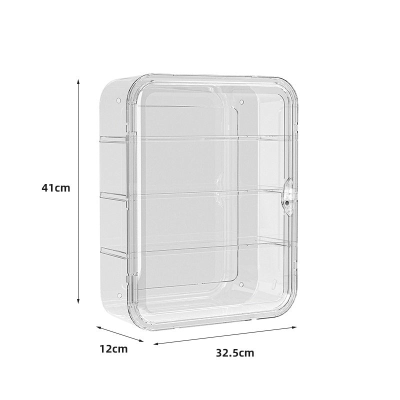 Locaupin Clear Bathroom Storage Display Box Dustproof Storage Showcase Figurines Collection for Toy Dolls Souvenir Model