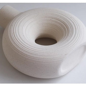 Locaupin White Ceramic Vase Modern Home Decor, Hollow Round Matte Pampas Flower Vases