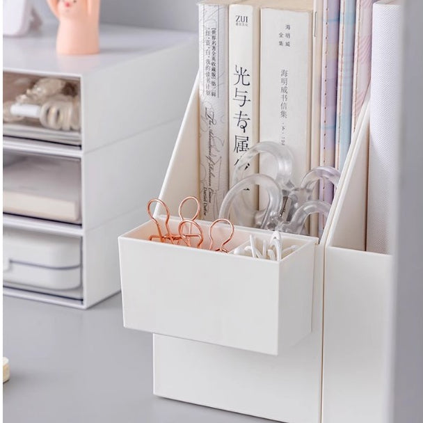 Locaupin Plastic Vertical File Folder Storage Organizer Bin,Hold Notebooks,Binders,Envelopes,Magazines for Home Office