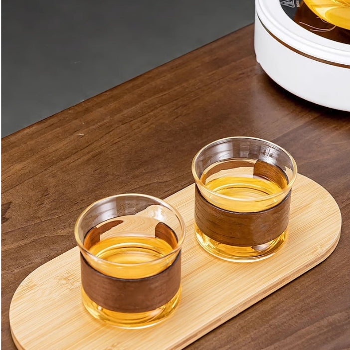Locaupin -20 to150℃ Borosilicate Glass Mugs Double Wall Glass Tea Cups, Hot Tea, Fancy Tea Cups