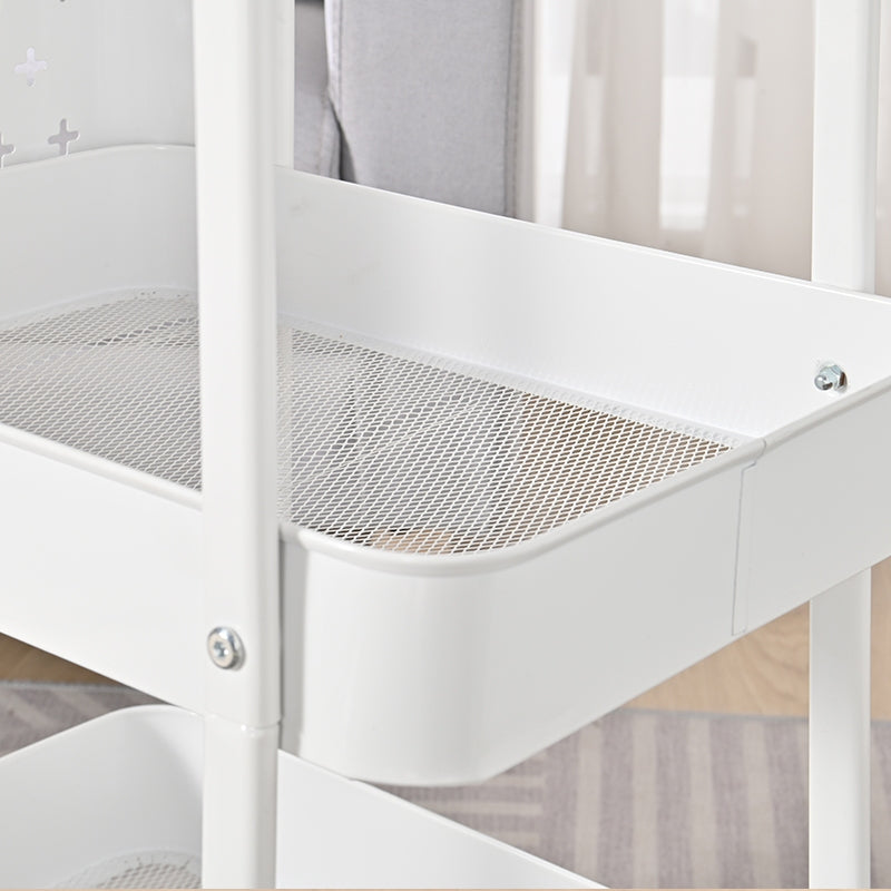 Locaupin Metal 3 Tier Trolley Storage Racks Office Shelves Book Shelving Toys Storage Storage Organization Kitchenc Rack