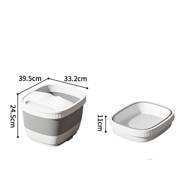 Locaupin Large Foot Soaking Tub,Foot Bath, Foot Bucket, for at Home Spa Pedicures. Plastic/Rubber Foldable Bucket