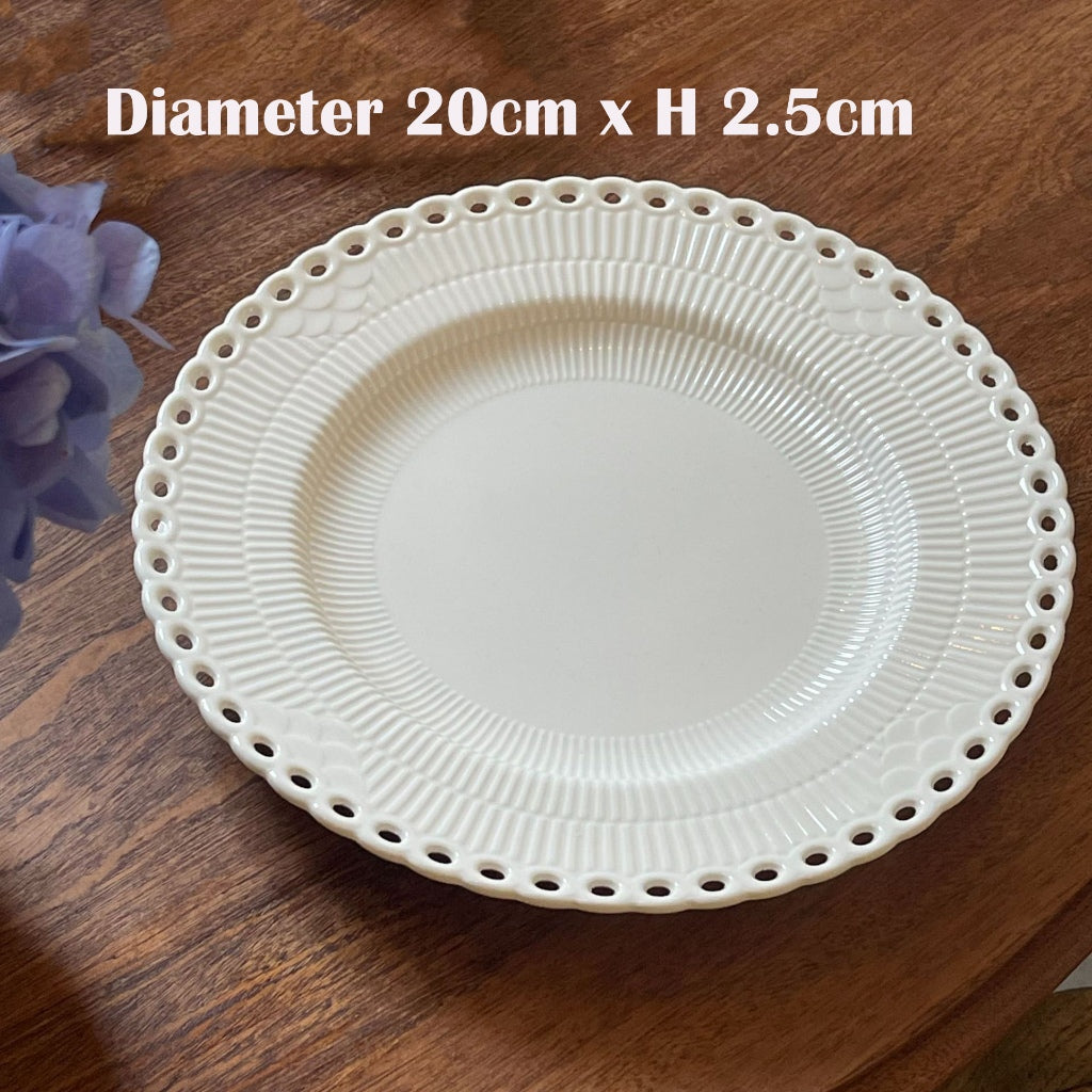 Locaupin Pure White Ceramic Dinnerware, Round Serving Bowls, Tableware for Steak, Salad Pasta Bowls Dinner Sets