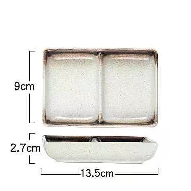Locaupin Ceramic Sauce Dishes & Ketchup Side Dish Tableware Condiment Relish Plate Seasoning Dishes