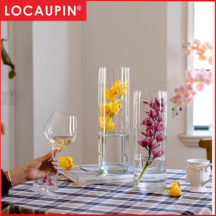 Locaupin Clear Glass Cylinder Vase,Floating Candle Holder Vase, Decor Vases,Clear Vases for Wedding Decorations