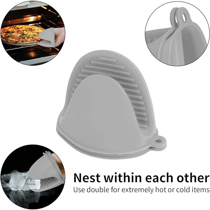 Locaupin Heat Resistant Silicone Oven Mitts Silicone Gloves ,BBQ Gloves,Waterproof Oven Silicone Mitts