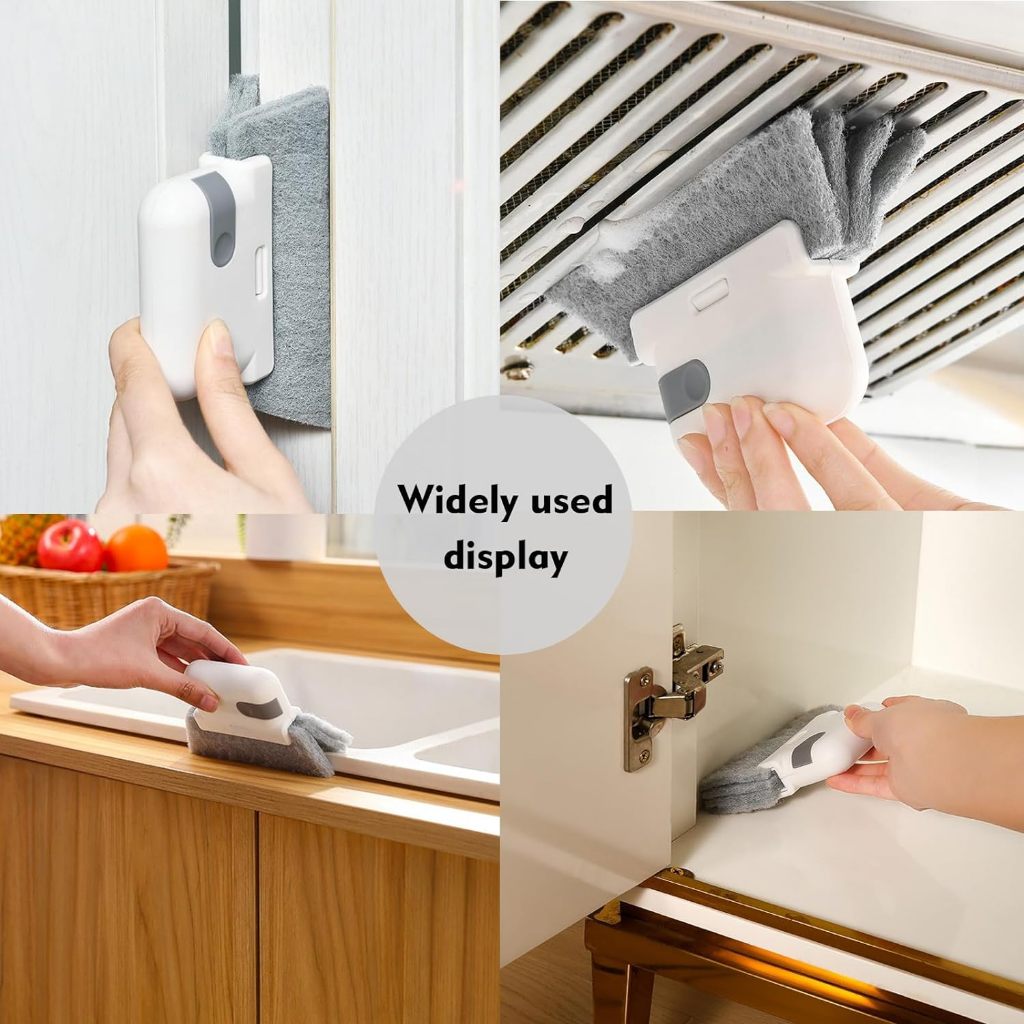 Locaupin Window Cleaning Brush Groove Cleaning Brush 3in1 Window Sliding Door Track Cleaner Tile Lines Shutter Car Vents