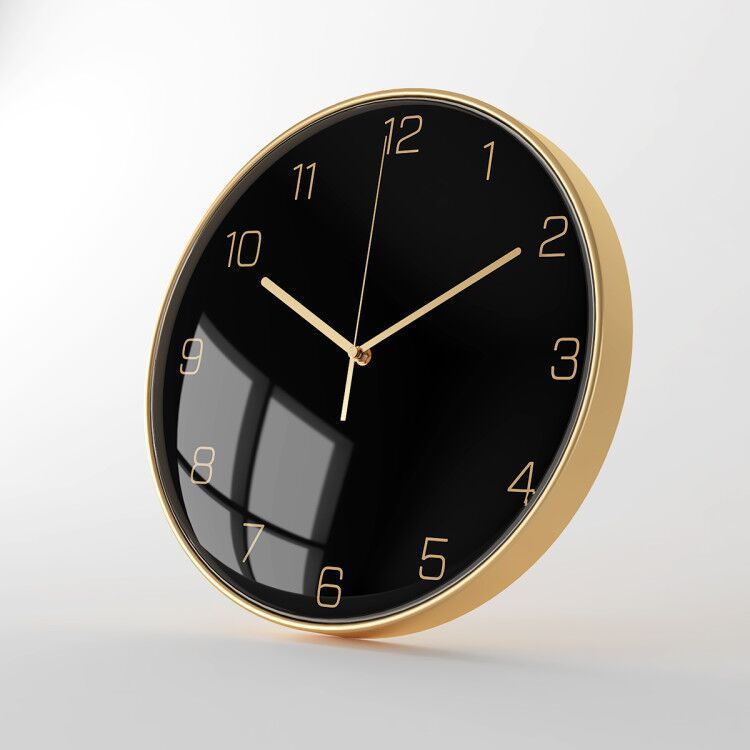 Locaupin Large Wall Clock Black Metal Battery Operated Wall Clock, Silent Clock Modern Home Decor for Living Room/Office
