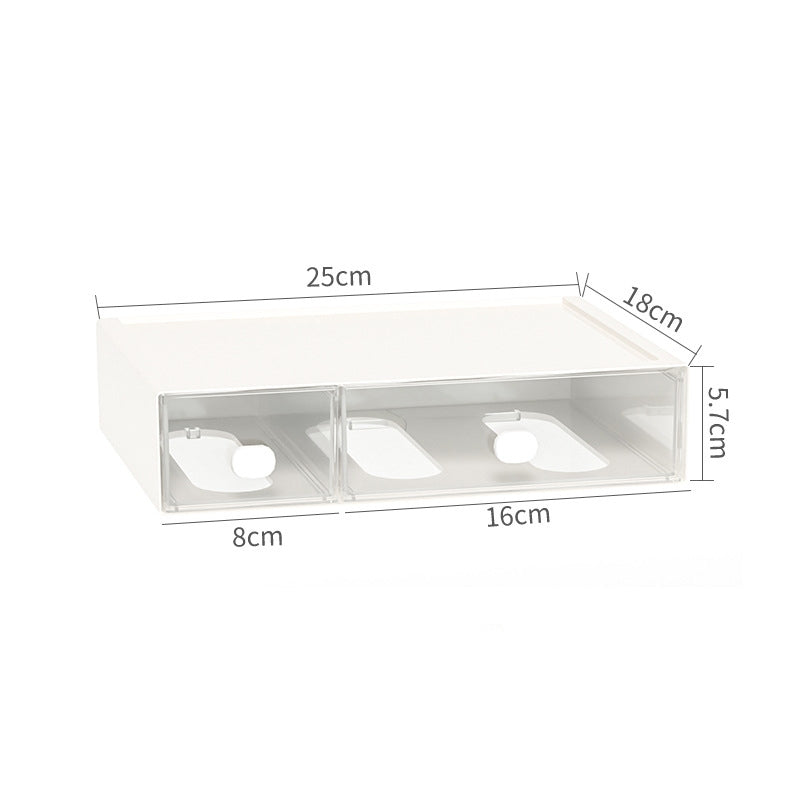 Locaupin Desk Drawer Organizer Shelf with Expandable Storage for Book and Home Tabletop Files Holder