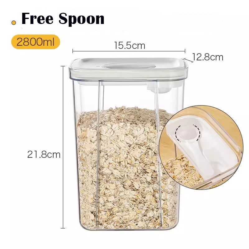 Locaupin Airtight Food Storage Container Clear Pet Kitchen and Pantry Organization Containers Food Dispensers