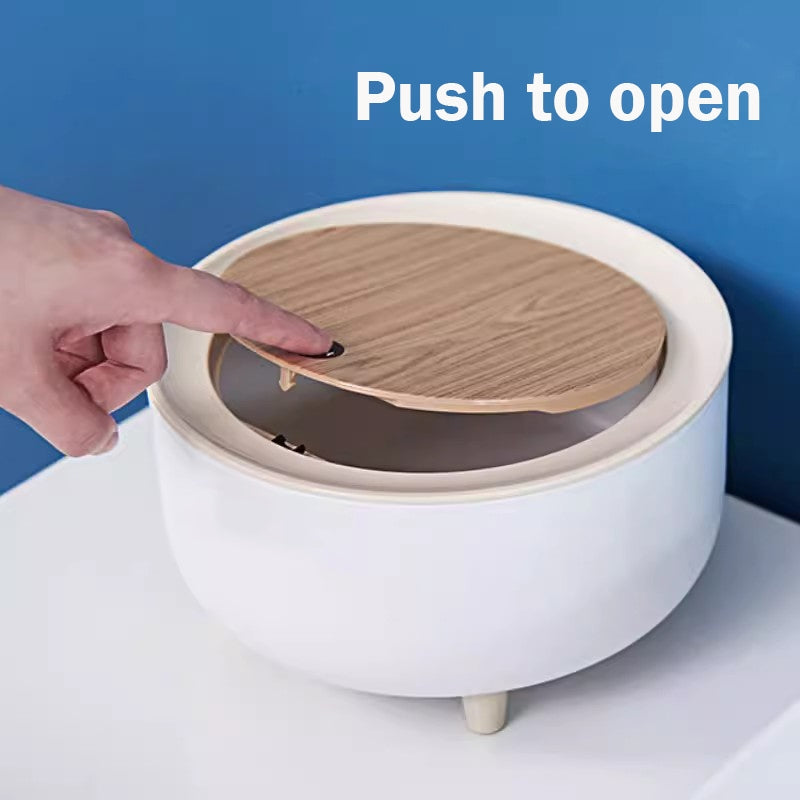 Locaupin Mini Desktop Trash Can, Countertop Tiny Trash Can with Lid for Desk, Plastic For Office and Coffee Bar