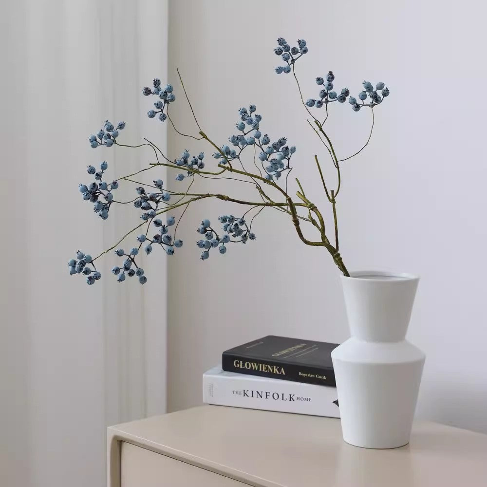 Locaupin White Ceramic Vase Modern Home Decor,Matte Pampas Flower Vases,Farmhouse Decor Living Room Decor
