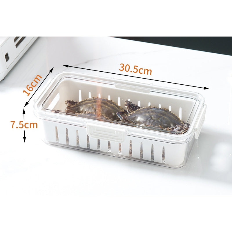 Locaupin Food Storage Containers Stackable Refrigerator Organizer Bins with Lids with Removable Compartment Basket