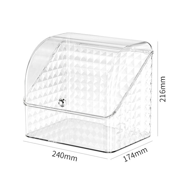Locaupin Makeup Organizer with Brush Holder Clear Drawer, Stand for Lipsticks, Eyeshadow, Nail Polish Jewelry Skincare