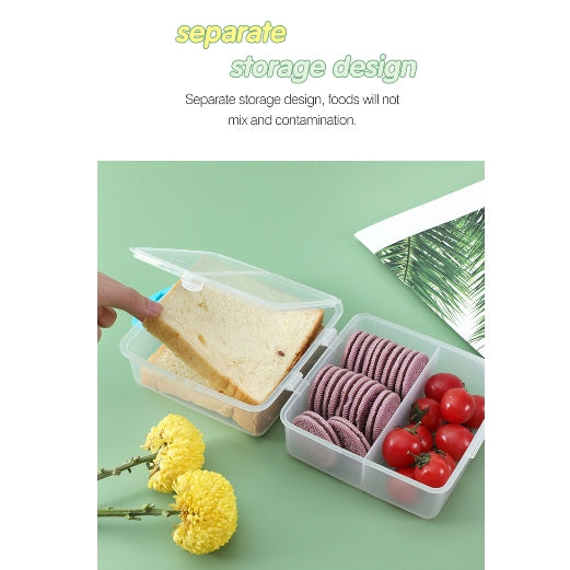 Locaupin BPA FREE Plastic Sandwich Containers,Easy Open & Close , Lunch Boxes, Food Containers,Bread Containers