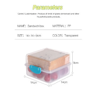 Locaupin BPA FREE Plastic Sandwich Containers,Easy Open & Close , Lunch Boxes, Food Containers,Bread Containers