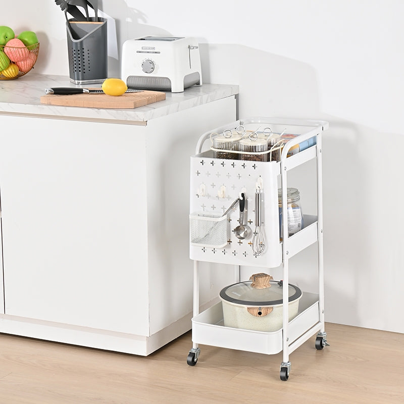Locaupin Metal 3 Tier Trolley Storage Racks Office Shelves Book Shelving Toys Storage Storage Organization Kitchenc Rack