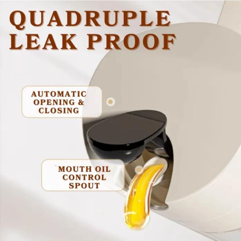 Locaupin Automatic Borosilicate Oil Dispenser 500ML Multifunctional Condiments Bottle Leakproof Cooking Kitchen Tools