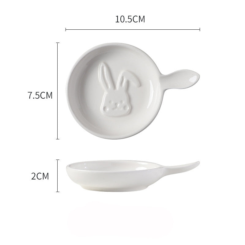 Locaupin Ceramic Sauce Dishes & Ketchup Side Dish Tableware Condiment Relish Plate Seasoning Dishes