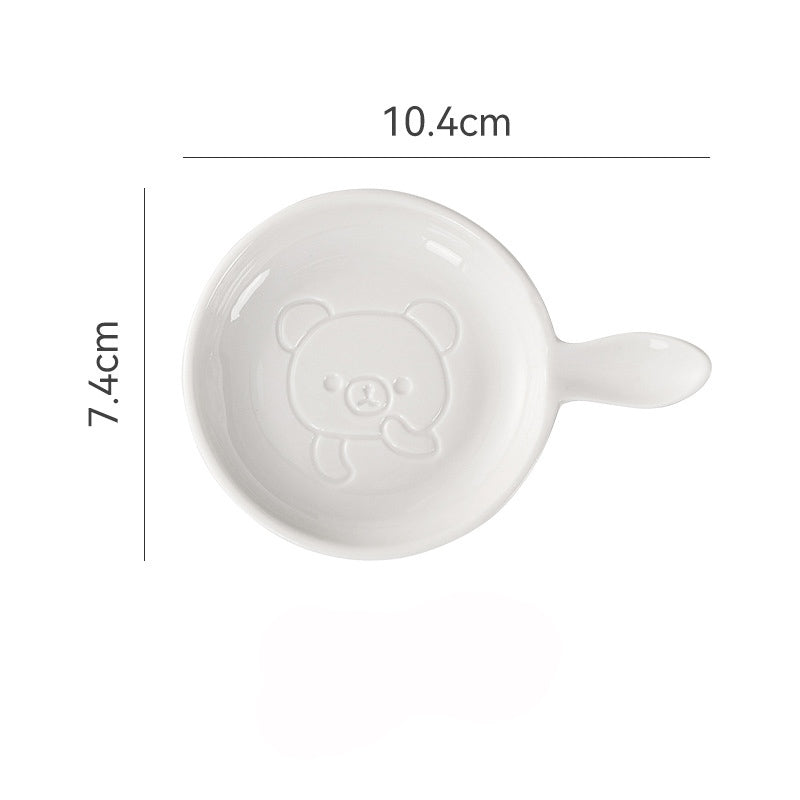 Locaupin Ceramic Sauce Dishes & Ketchup Side Dish Tableware Condiment Relish Plate Seasoning Dishes