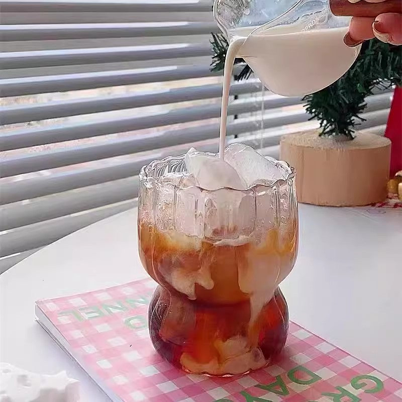 Locaupin Heat Resistant Healthy Glass Cups, Water Glass,Coffee Cups,Flower Tea Glass, Microwave Safe Glass Tea Cups
