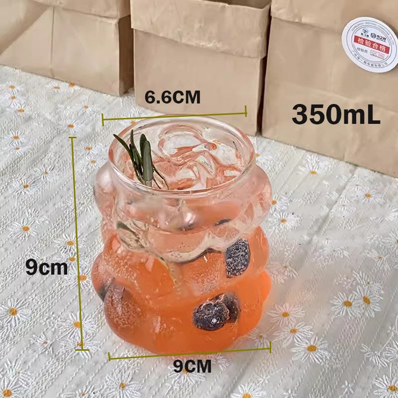 Locaupin Heat Resistant Healthy Glass Cups, Water Glass,Coffee Cups,Flower Tea Glass, Microwave Safe Glass Tea Cups