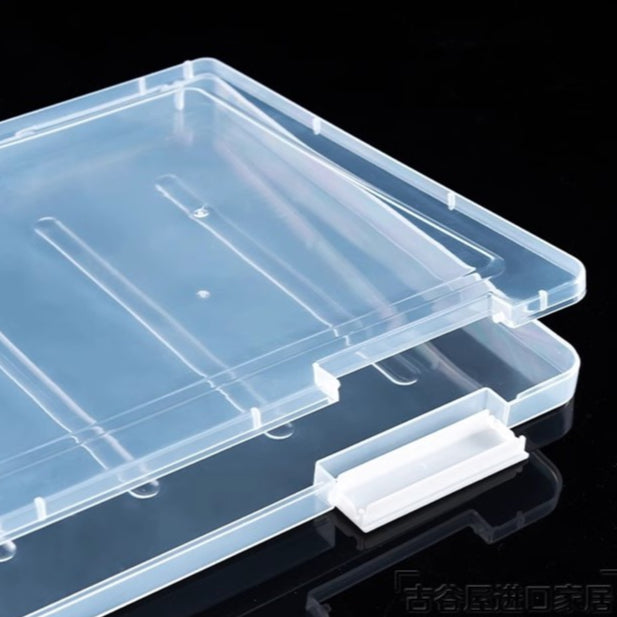 Locaupin Portable Project Case A4 File Box Document Plastic Storage Box with Buckle Paper Case Board Storage Containers