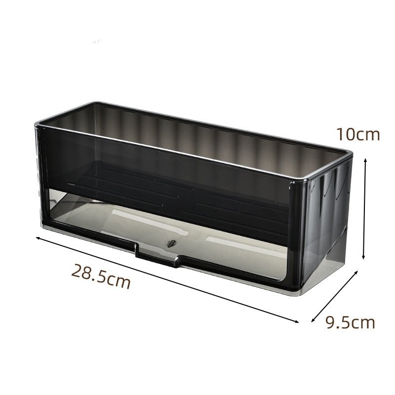 Locaupin Sponge Holder for Kitchen Sink Kitchen Sink Organizer Plastic Sink Caddy with Divider Sponge Holder Auto Drain