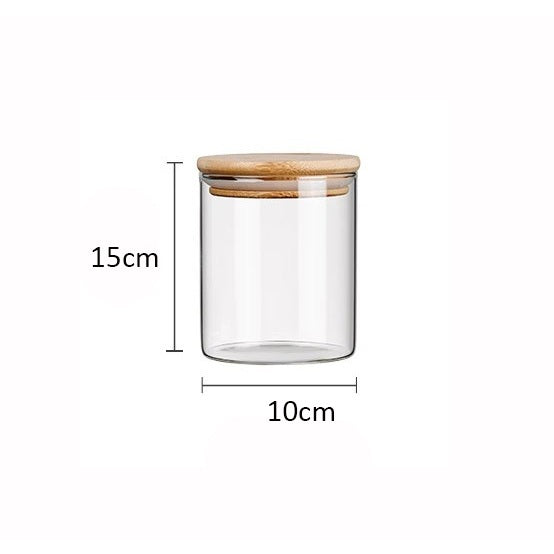Locaupin Glass Borosilicate Glass Dry Food Storage Container Food Dispensers With Cover