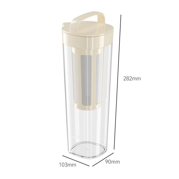 Locaupin BPA Free Large Iced Tea Maker Pitcher Iced Tea Pitcher with Mesh Filter Hot Tea Maker Coffee Maker