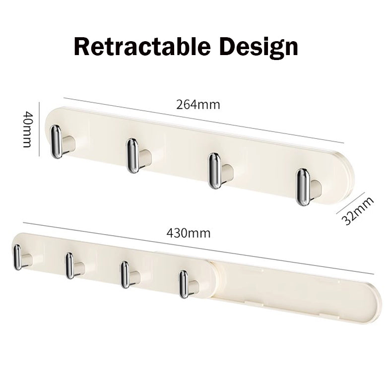 Locaupin 4/6 Hooks Adhesive Hooks Decorative Wall Door Self Adhesive Hooks , Kitchen,Waterproof Shower Room Sticky Hooks