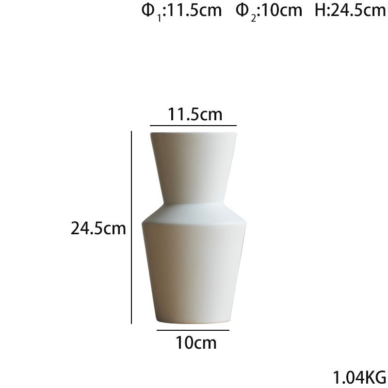 Locaupin White Ceramic Vase Modern Home Decor,Matte Pampas Flower Vases,Farmhouse Decor Living Room Decor