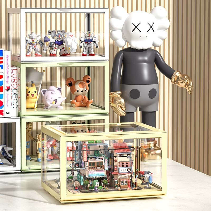 Locaupin Clear Plastic Storage Display Case, Model Display, Shoes Storage Box Toys Organization and Display