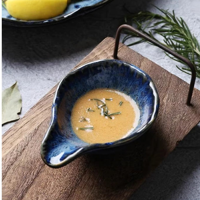 Locaupin Ceramic Sauce Dishes & Ketchup Side Dish Tableware Condiment Relish Plate Seasoning Dishes