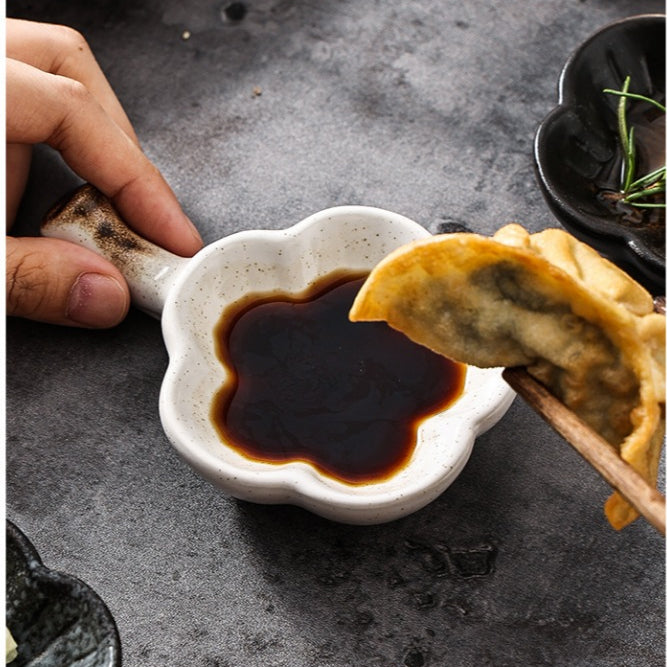 Locaupin Ceramic Sauce Dishes & Ketchup Side Dish Tableware Condiment Relish Plate Seasoning Dishes