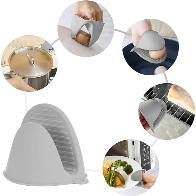 Locaupin Heat Resistant Silicone Oven Mitts Silicone Gloves ,BBQ Gloves,Waterproof Oven Silicone Mitts