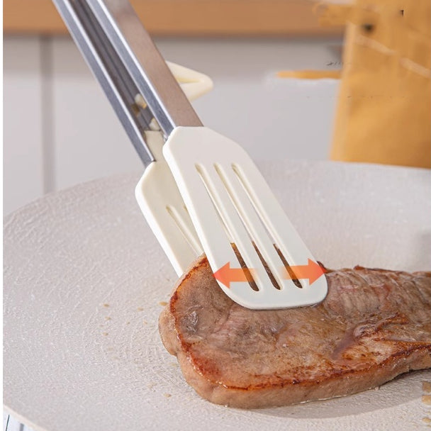 Locaupin 9''Silicone Food Clip Stainless Steel Food Clip Kitchen Baking Bread Clip Outdoor Barbecue Three Wire Clip