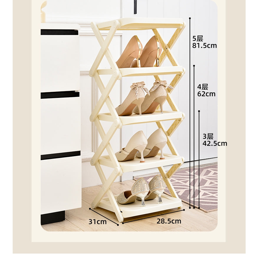 Locaupin Foldable 4 Layer Shoe Box Storage Organizer Space Saving Shoe Cabinet Organize Box Heavy Duty Sneaker Shoe Rack