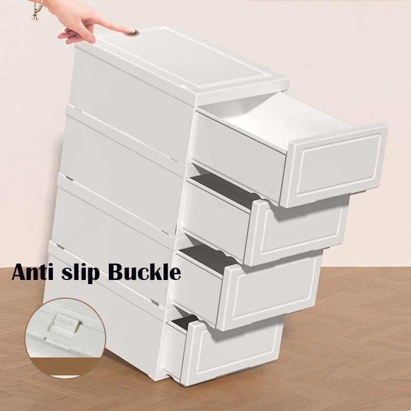 Locaupin 43L/54L Multipurpose Wardrobe Clothes Stackable Plastic Storage Box Drawer Storage Box Underwear Box