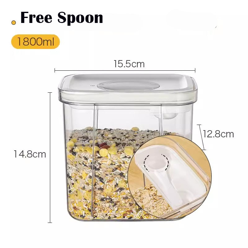 Locaupin Airtight Food Storage Container Clear Pet Kitchen and Pantry Organization Containers Food Dispensers