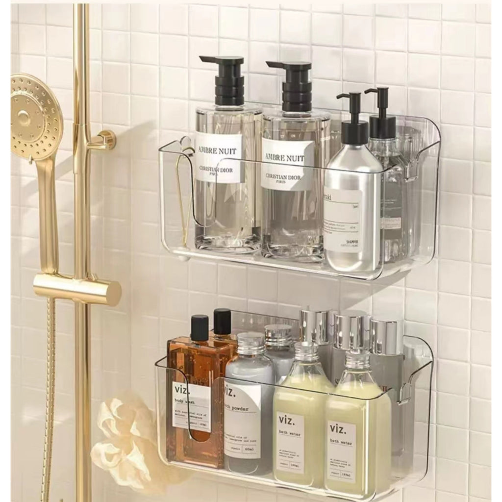 Locaupin Plastic Shelves Wall Mounted Fashion Wall Storage Shelves for Bedroom, Living Room, Bathroom, Kitchen