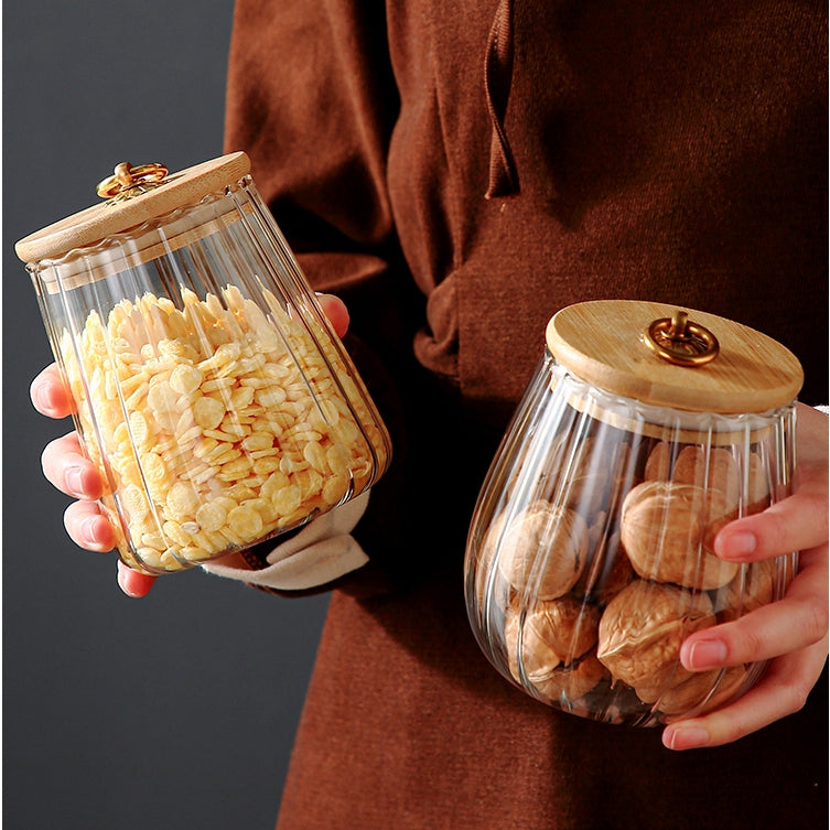 Locaupin Food Storage Jars ,Clear Food Storage Container with Airtight Lid, Plastic Containers,Glass Food Dispensers