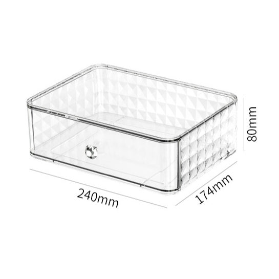 Locaupin Makeup Organizer with Brush Holder Clear Drawer, Stand for Lipsticks, Eyeshadow, Nail Polish Jewelry Skincare