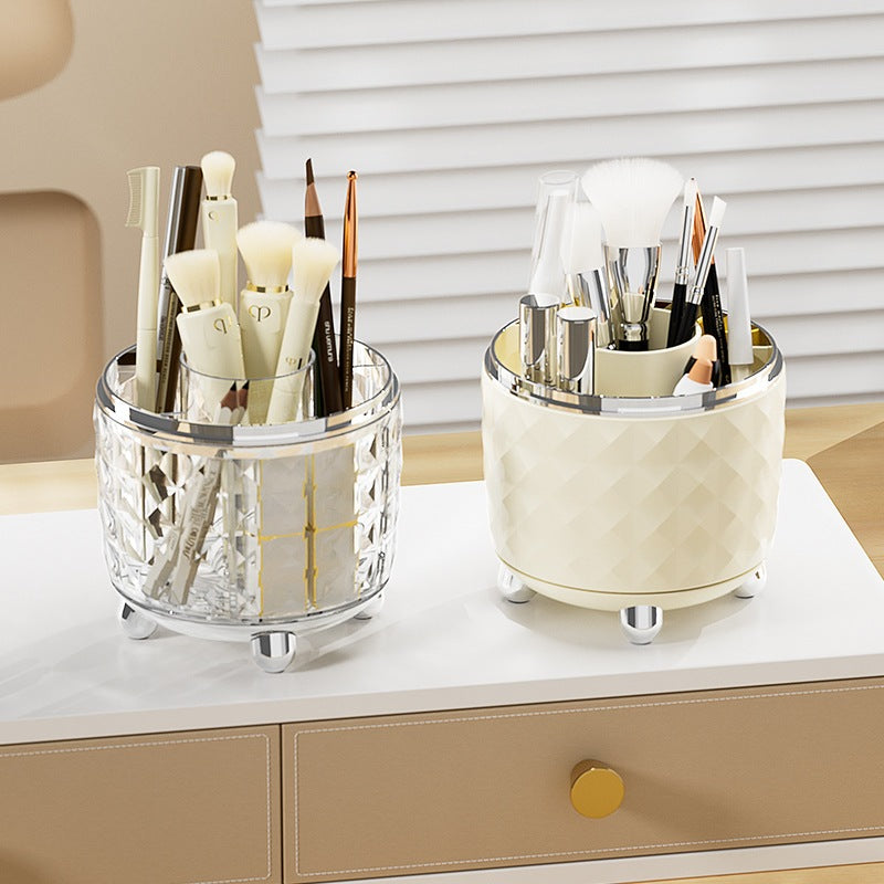 Locaupin Makeup Organizer with Brush Holder Clear Drawer, Stand for Lipsticks, Eyeshadow, Nail Polish Jewelry Skincare
