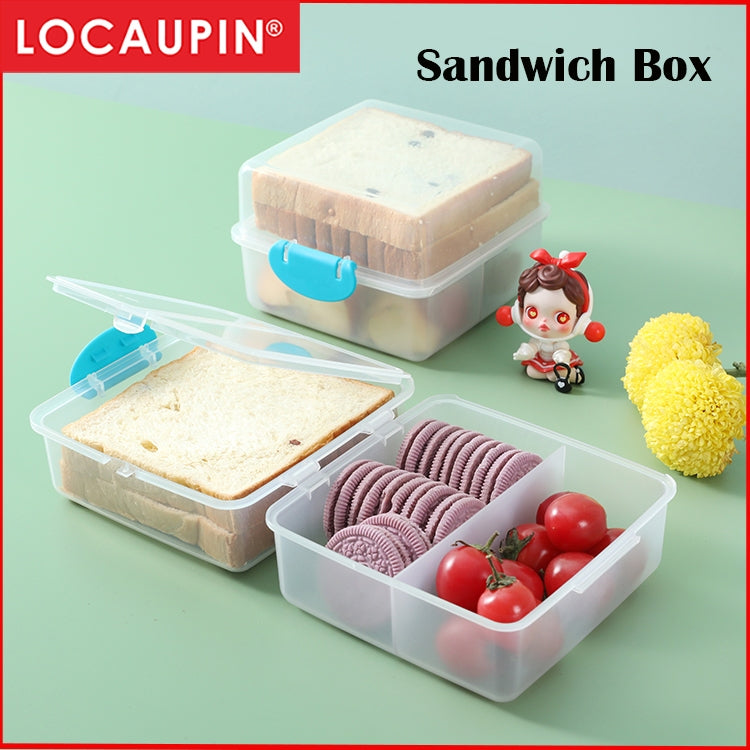 Locaupin BPA FREE Plastic Sandwich Containers,Easy Open & Close , Lunch Boxes, Food Containers,Bread Containers