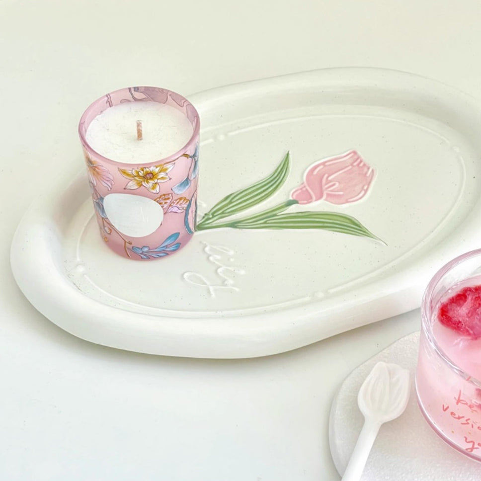 Locaupin Jewelry Dish Trinket Tray, Entryway Table Key Dish Tray, Unique Ceramic Plate, Decor Ceramic Tray Gift